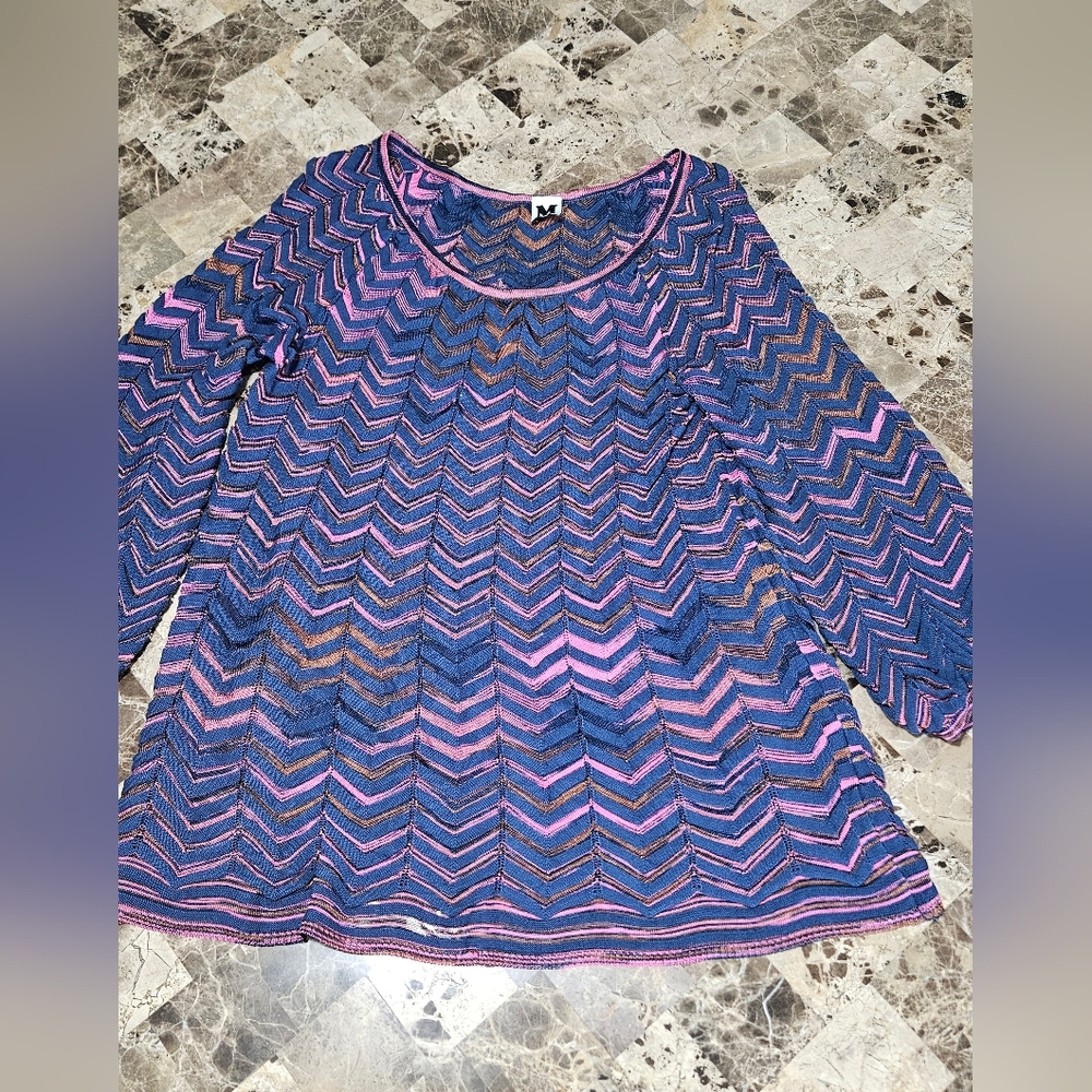 Missoni Multicolor Textured Open Weave Gorgeous Top Authentic Size 42